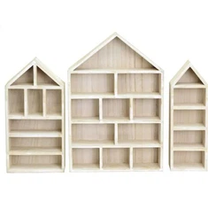 ชั้นวางของเงาไม้รูปบ้าน